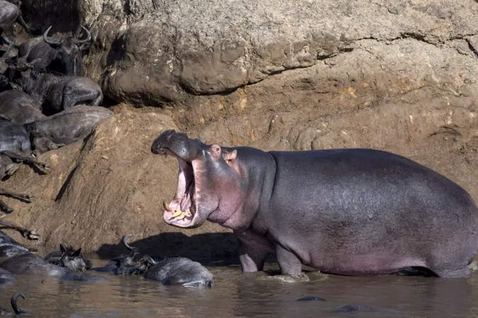 Hippo in the river